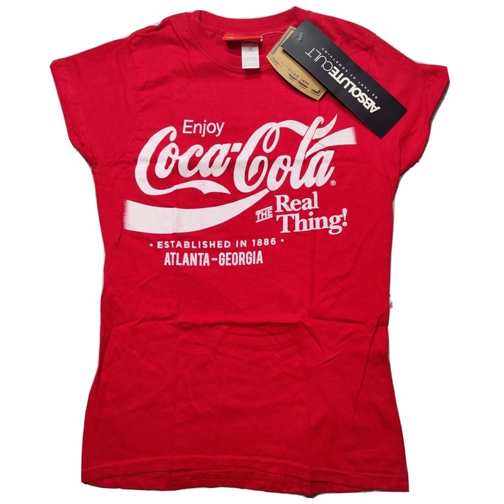 COCA-COLA Atlanta-Georgia Women Small Red ABSOLUTE CULT‎ T-Shirt NEW